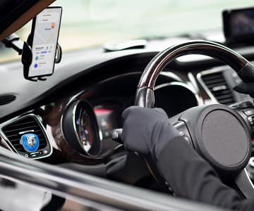 picture of a person driving a car